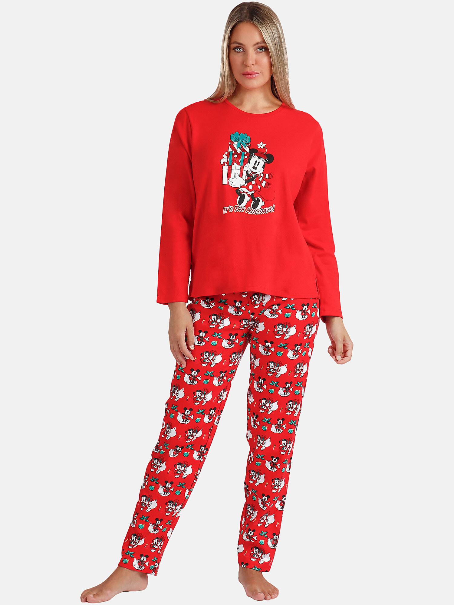 Image of Pyjama Hausanzug Hose Und Oberteil Holidays Disney Unisex Rot Bunt M