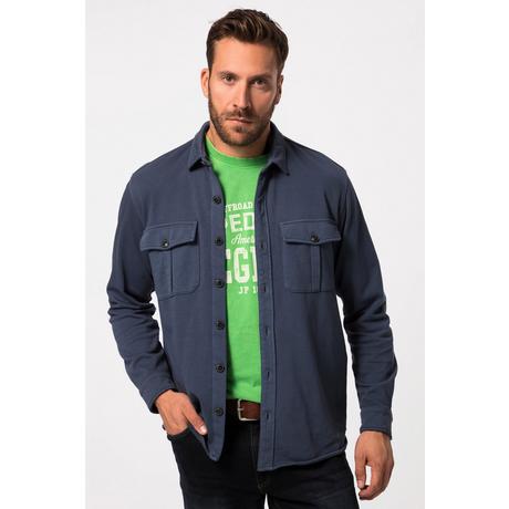 JP1880  Hemd, Overshirt, Sweat, Vintage-Look, Langarm, Kentkragen 