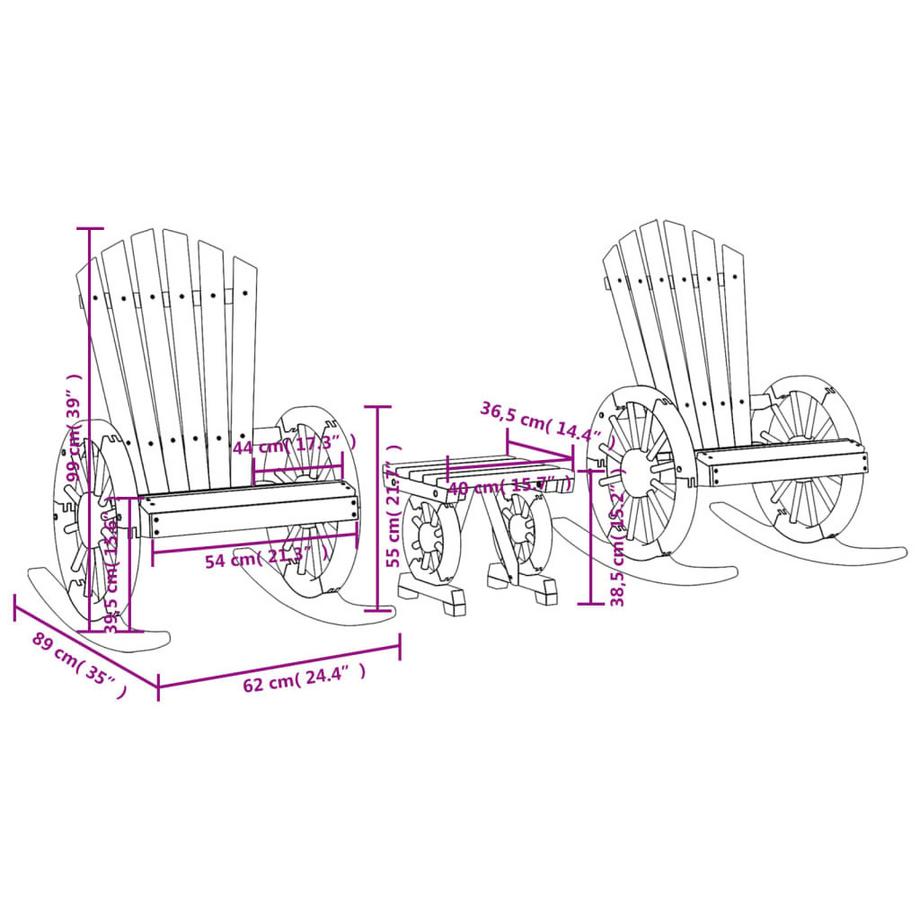 VidaXL Ensemble de salon de jardin bois  