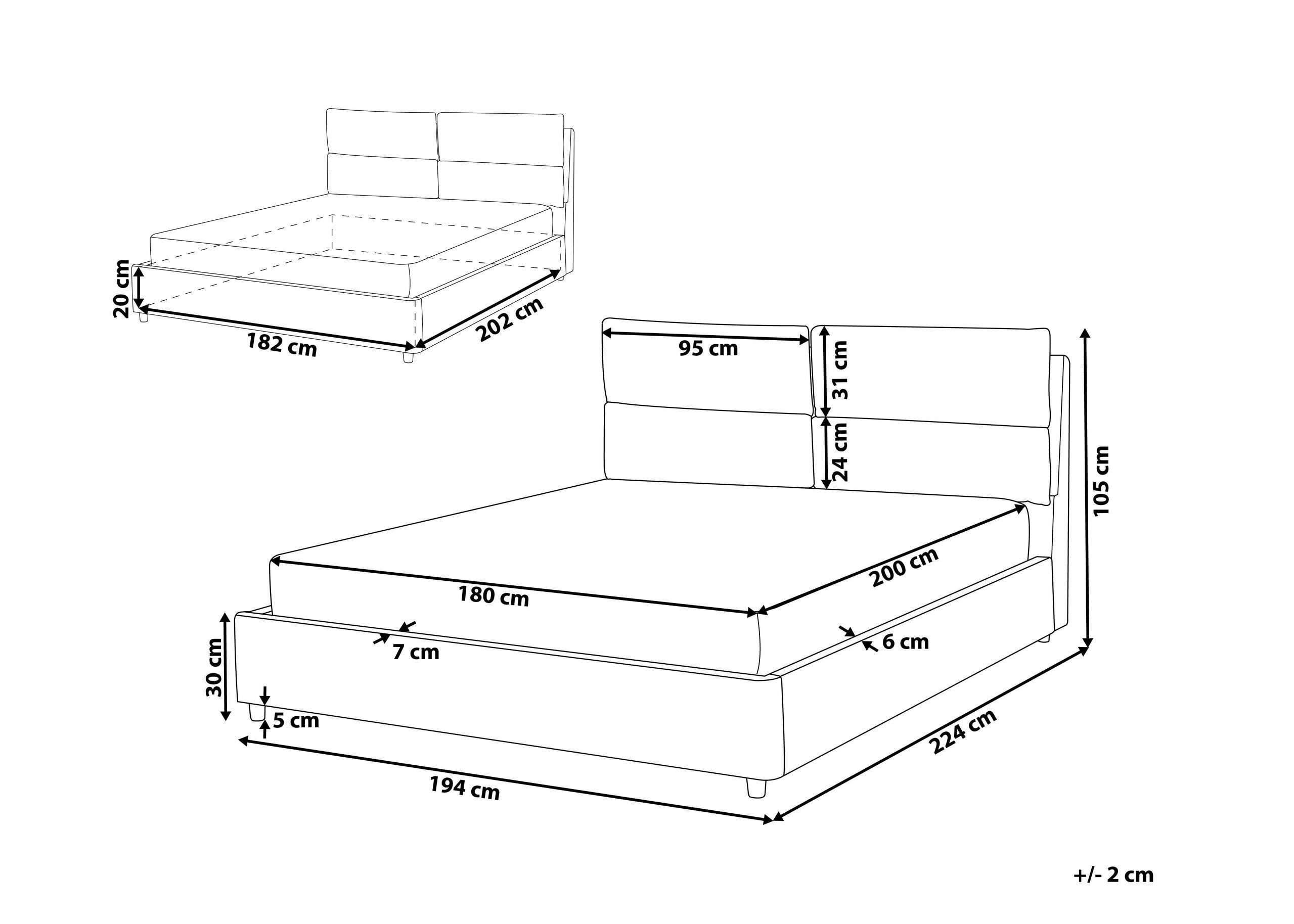 Beliani Letto con rete a doghe en Velluto Moderno BATILLY  