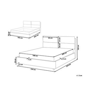 Beliani Letto con rete a doghe en Velluto Moderno BATILLY  