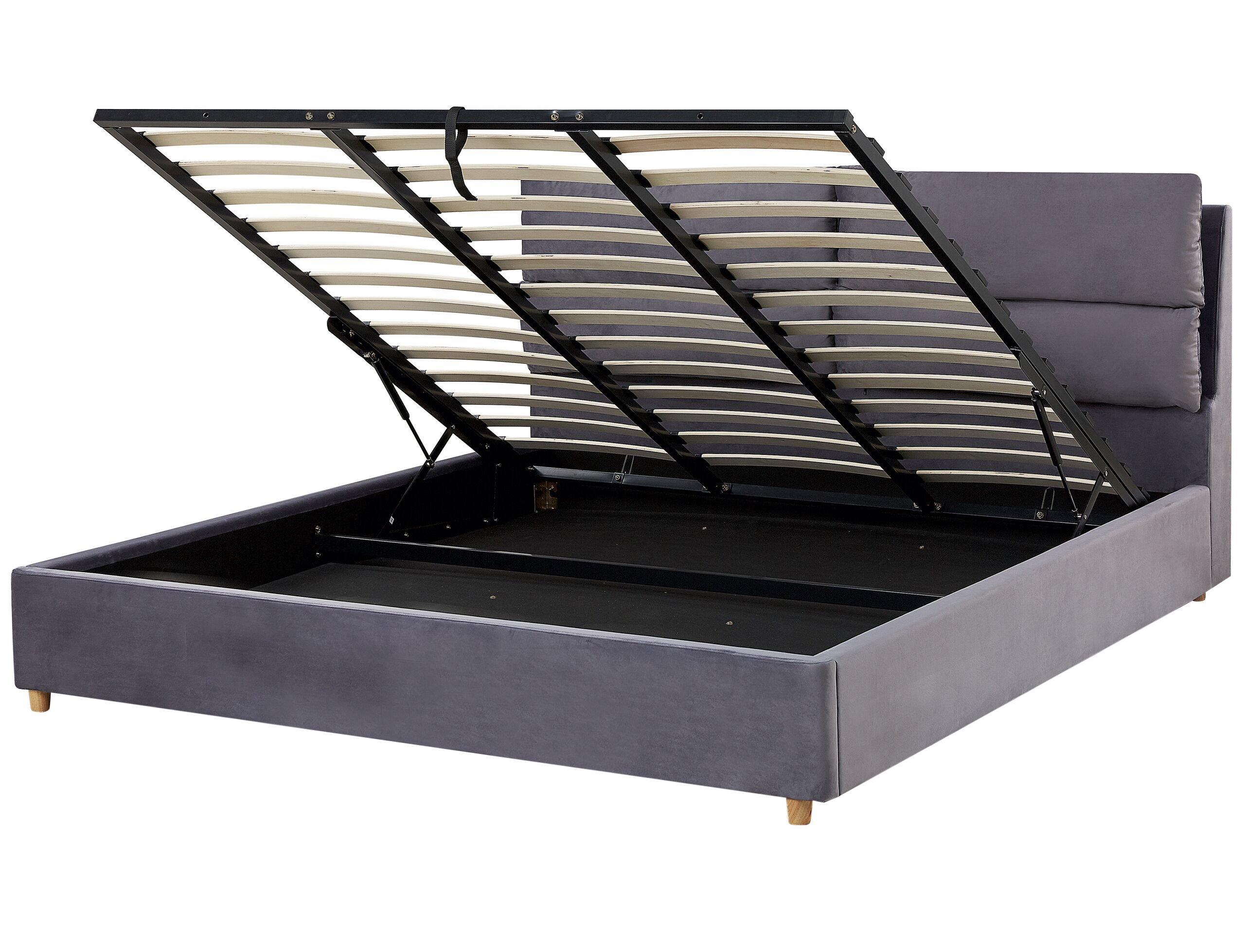 Image of Bett mit Lattenrost aus Samtstoff Modern BATILLY Bett mit Lattenrost aus Samtstoff Modern BATILLY