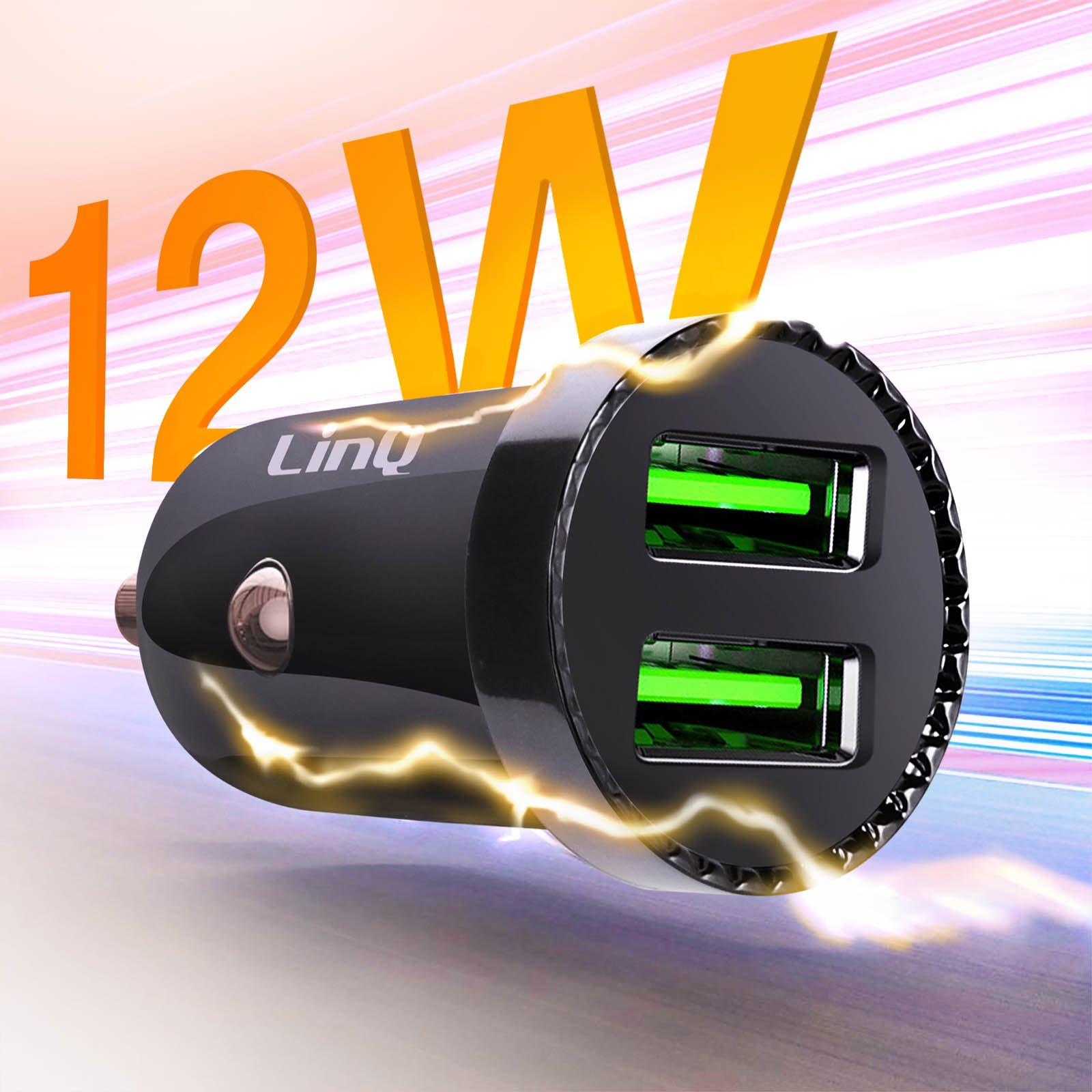 Avizar  2x USB 2.4A Autoladegerät LinQ Schwarz 