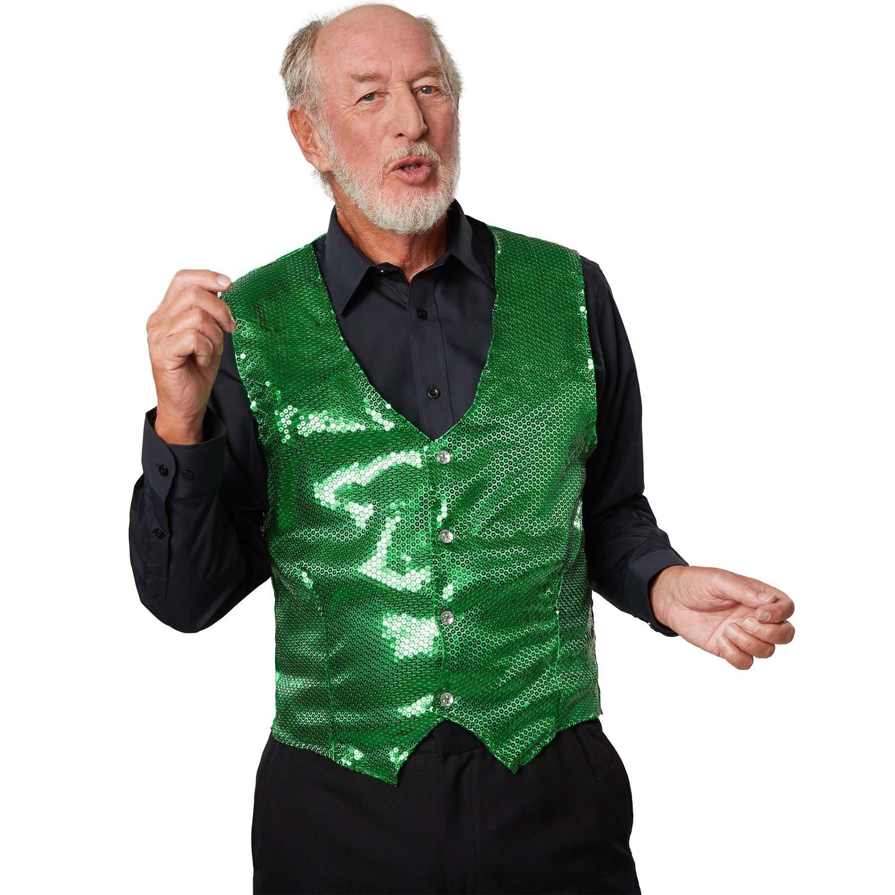 Image of Pailletten-Weste Herren Grün