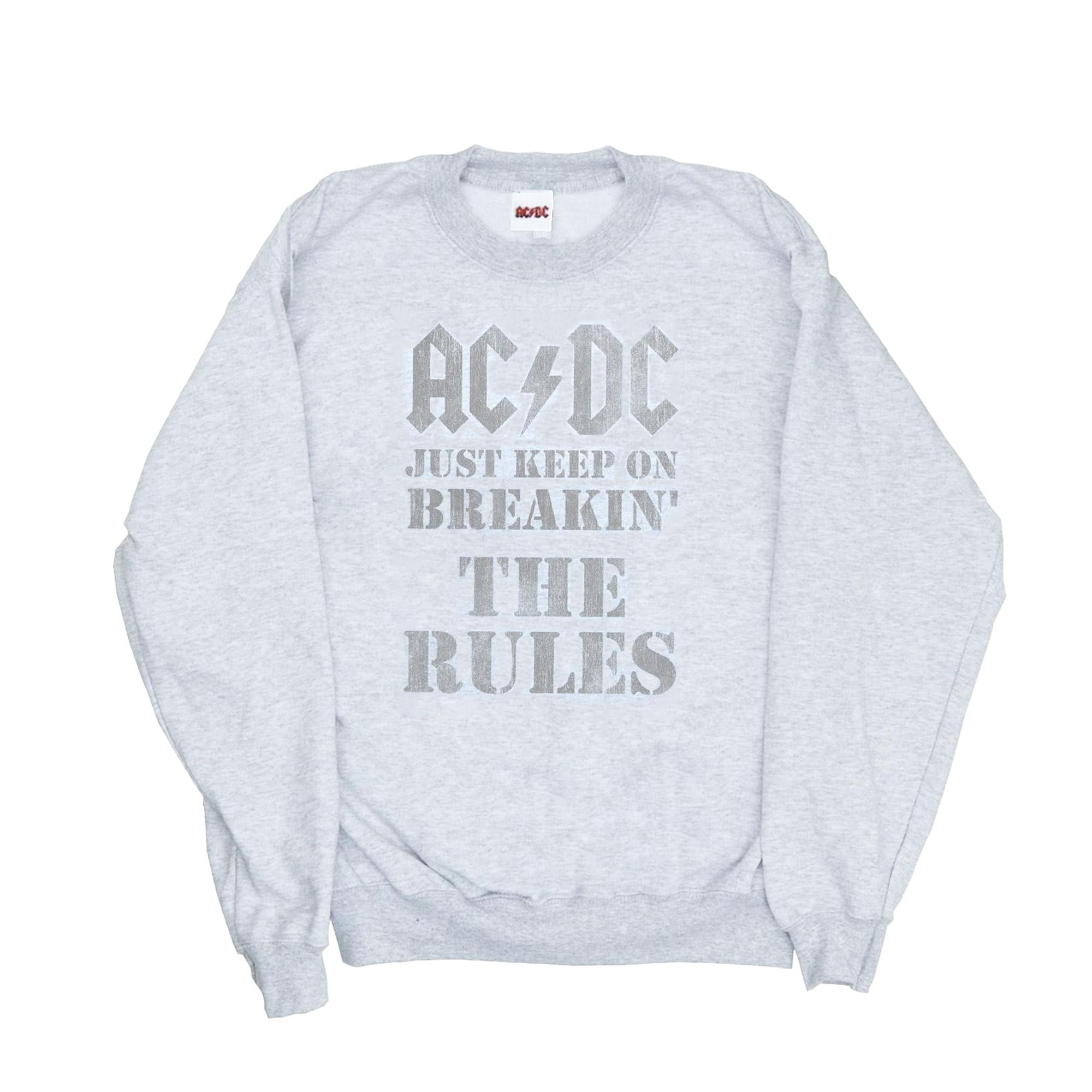 Image of Acdc Just Keep On Breaking The Rules Sweatshirt Damen Grau L