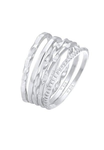 Image of Ring Stapelringe Stacking 5er Set Damen Silber 56mm