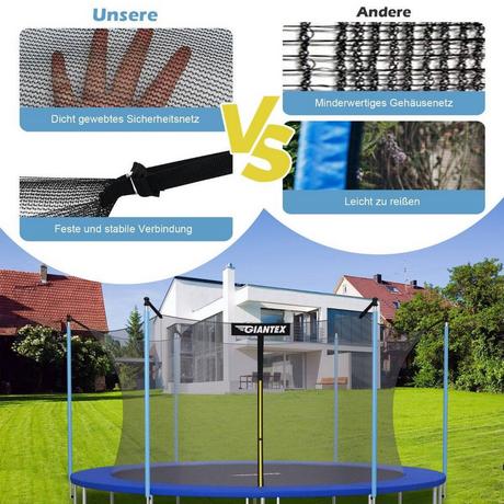 Northix  Filet de sécurité pour trampoline Ø305 cm intérieur pour trampolines de jardin noir 