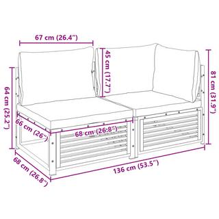 VidaXL Gartensofa akazienholz  