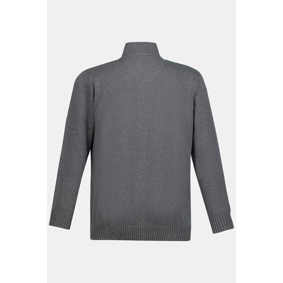 JP1880 Cardigan Col Montant Bords-Côtes  