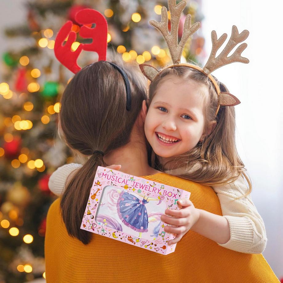 Only-bags.store  Boîte à bijoux avec musique, boîte à bijoux pour enfants, boîte à musique avec ballerine qui tourne 