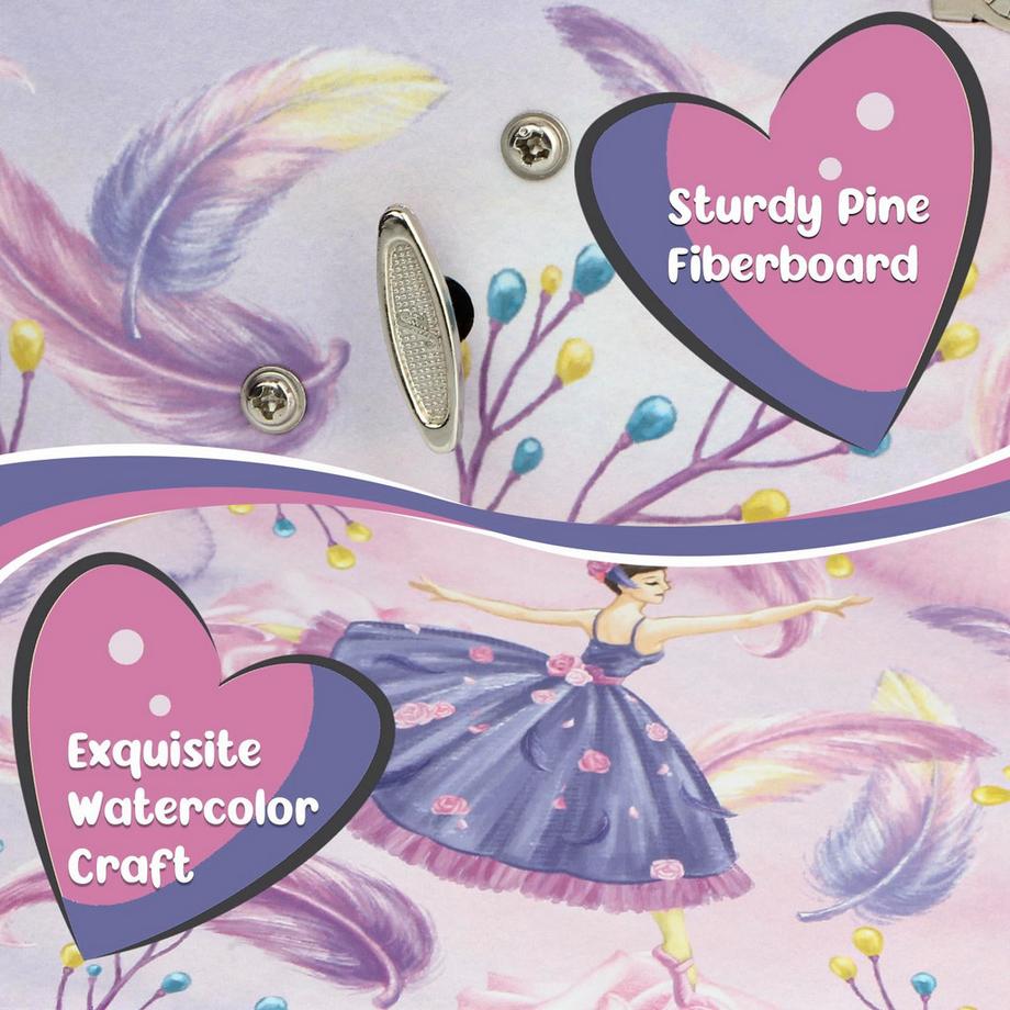 Only-bags.store  Boîte à bijoux avec musique, boîte à bijoux pour enfants, boîte à musique avec ballerine qui tourne 