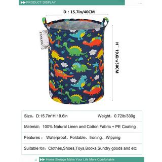 Alopini Wäschekorb Kinderzimmer Korb Leinwand faltbar mit wasserdichter Beschichtung große Aufbewahrungskörbe für Kinder  