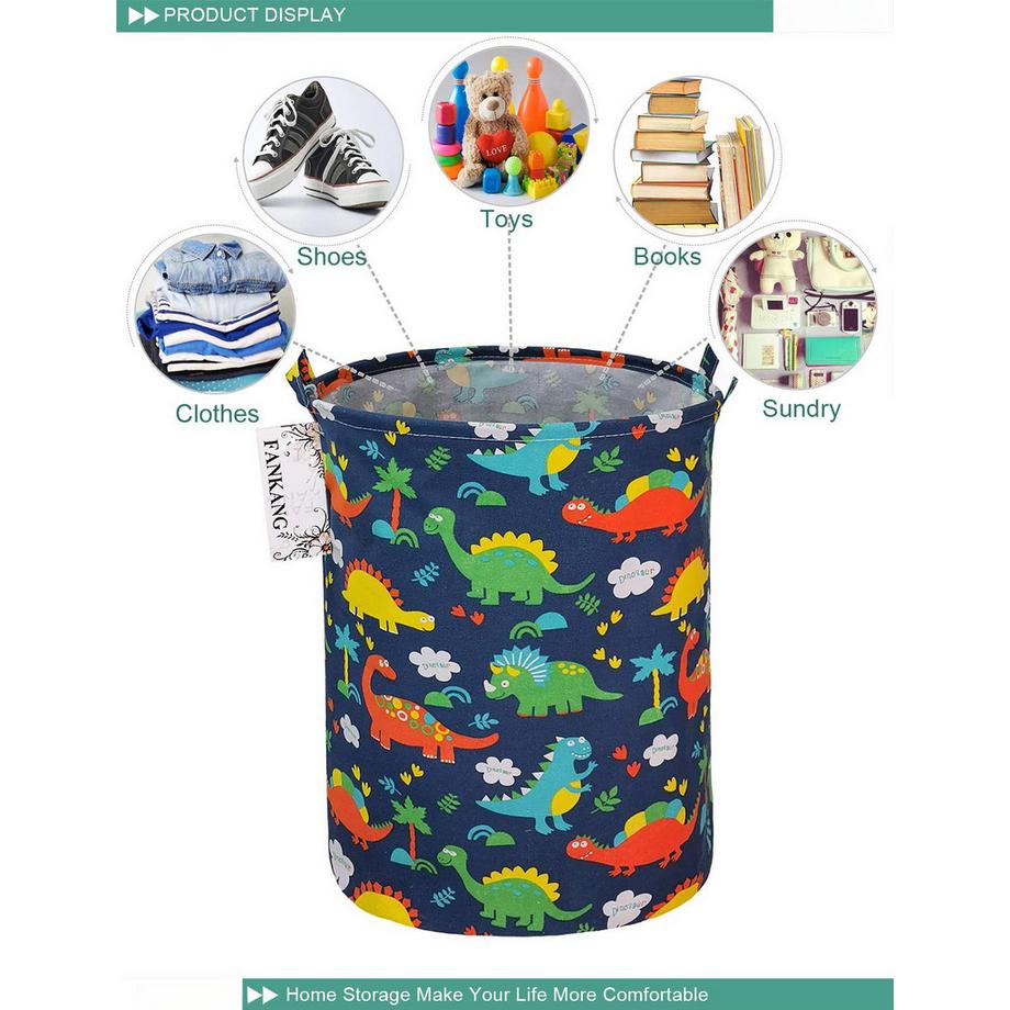 Alopini Wäschekorb Kinderzimmer Korb Leinwand faltbar mit wasserdichter Beschichtung große Aufbewahrungskörbe für Kinder  