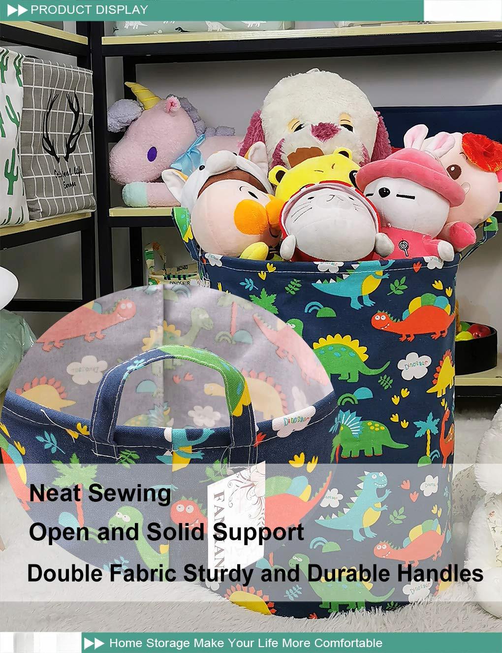 Alopini Wäschekorb Kinderzimmer Korb Leinwand faltbar mit wasserdichter Beschichtung große Aufbewahrungskörbe für Kinder  