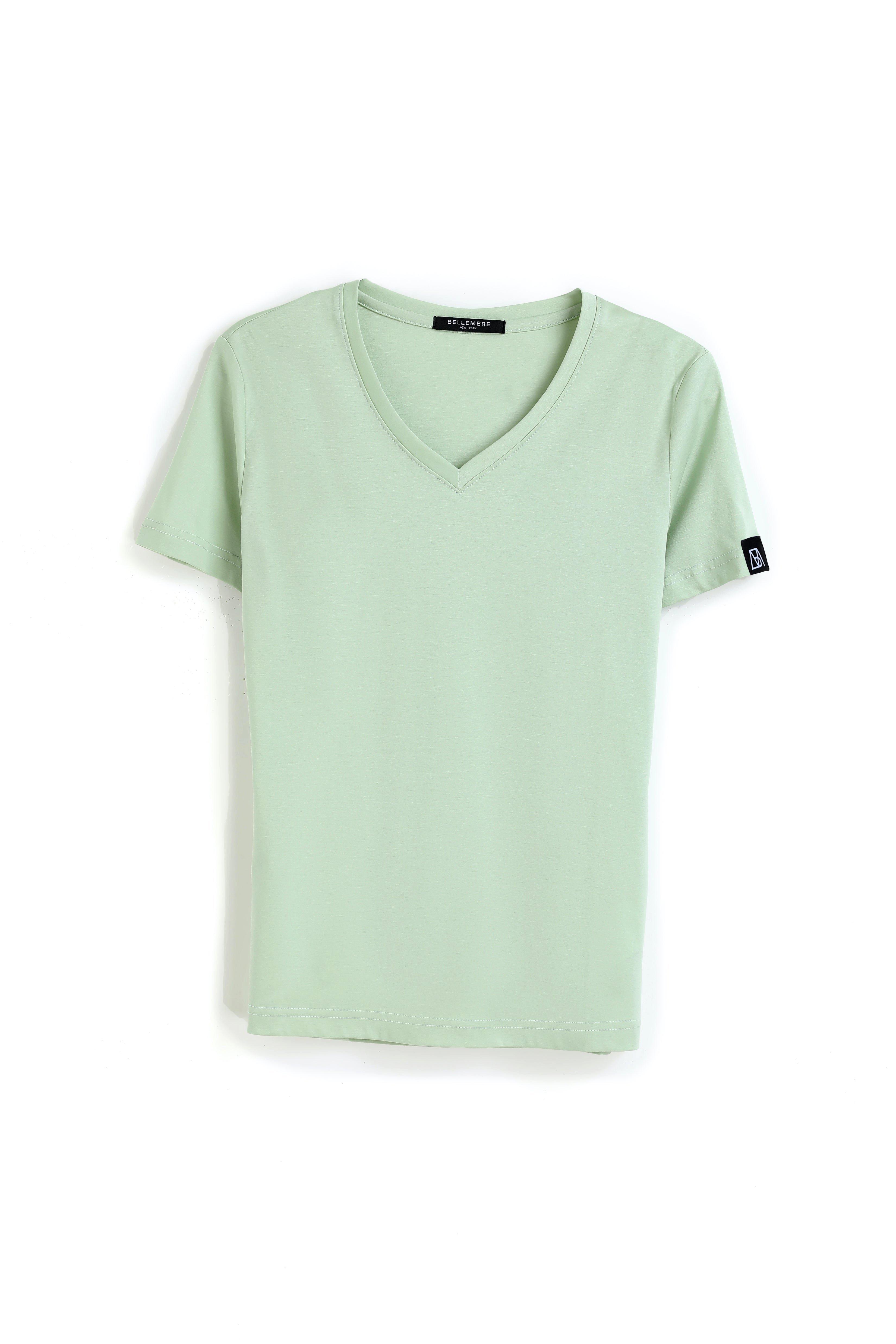 Bellemere New York  Grand T-Shirt aus Baumwolle mit V-Ausschnitt, 160 g 