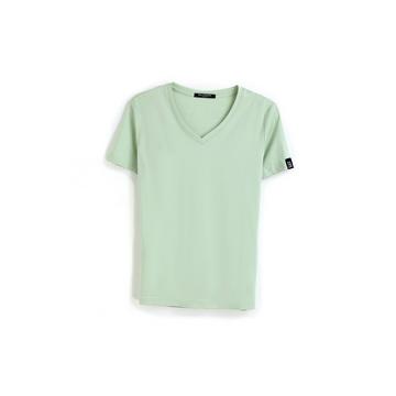 T-shirt in cotone con grande scollo a V 160G