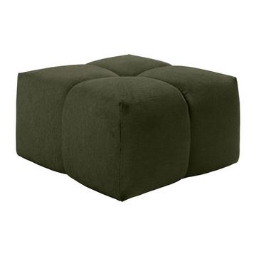 Pouf carré en tissu texturé vert TRIMALDI