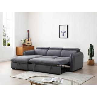 Vente-unique Ecksofa mit Schlaffunktion - Ecke links - Stoff - Grau - ORELANA  