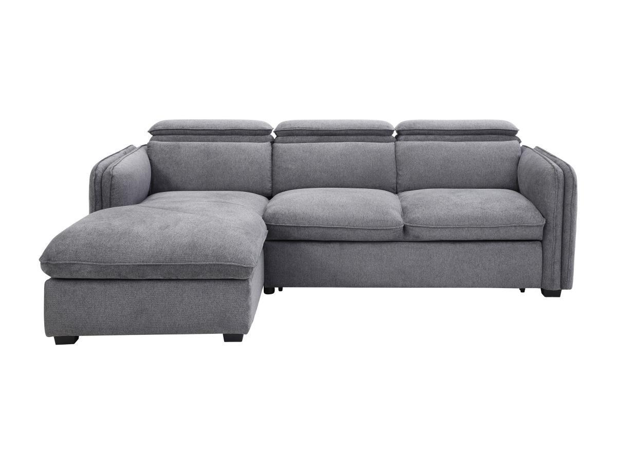 Vente-unique Ecksofa mit Schlaffunktion - Ecke links - Stoff - Grau - ORELANA  