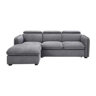 Vente-unique Ecksofa mit Schlaffunktion - Ecke links - Stoff - Grau - ORELANA  