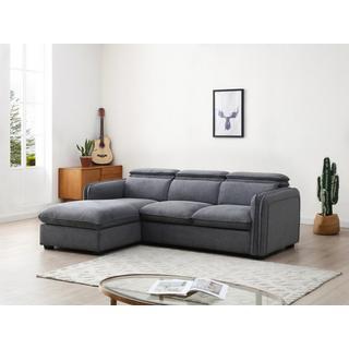 Vente-unique Ecksofa mit Schlaffunktion - Ecke links - Stoff - Grau - ORELANA  