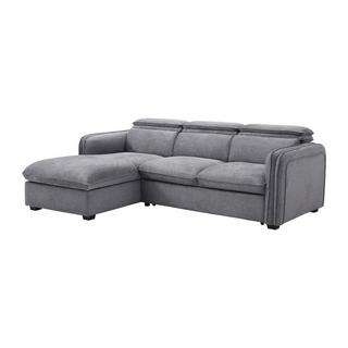 Vente-unique Ecksofa mit Schlaffunktion - Ecke links - Stoff - Grau - ORELANA  