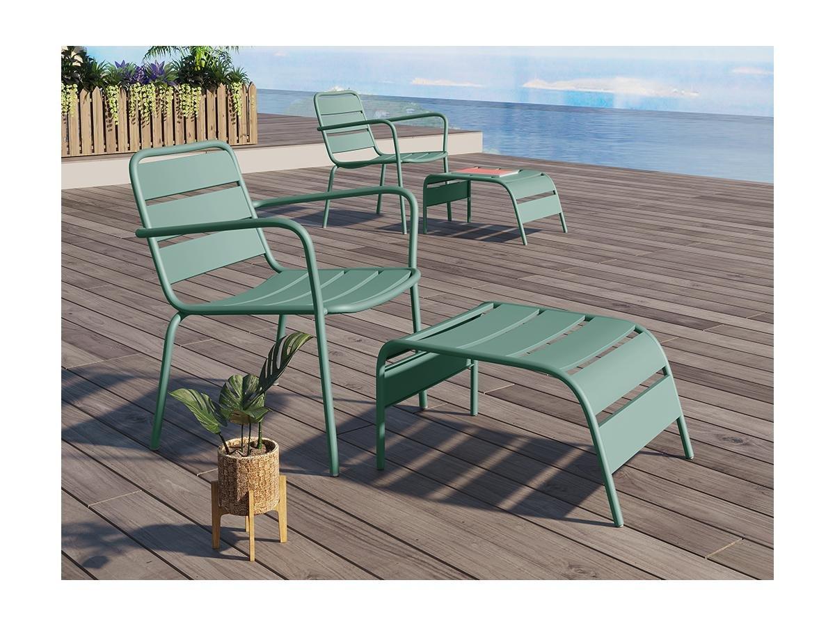 Vente-unique Poggiapiedi 5 in Metallo Verde mandorla MIRMANDE  