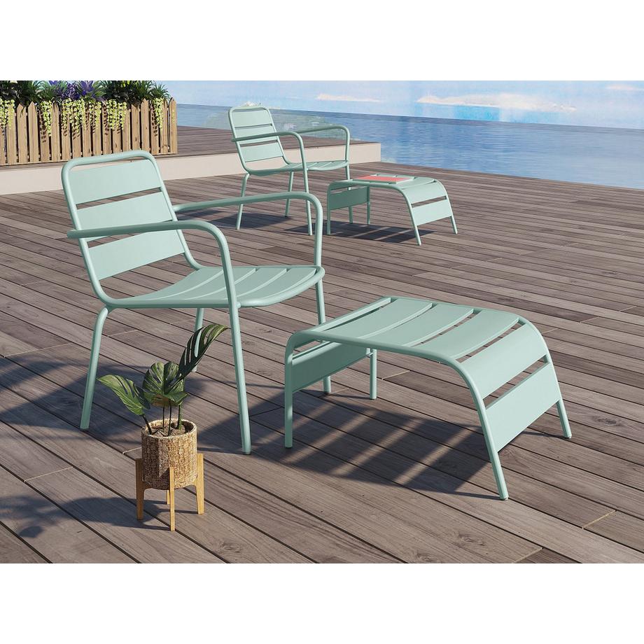 Vente-unique Fußbank Metall 5Hellgrün MIRMANDE  