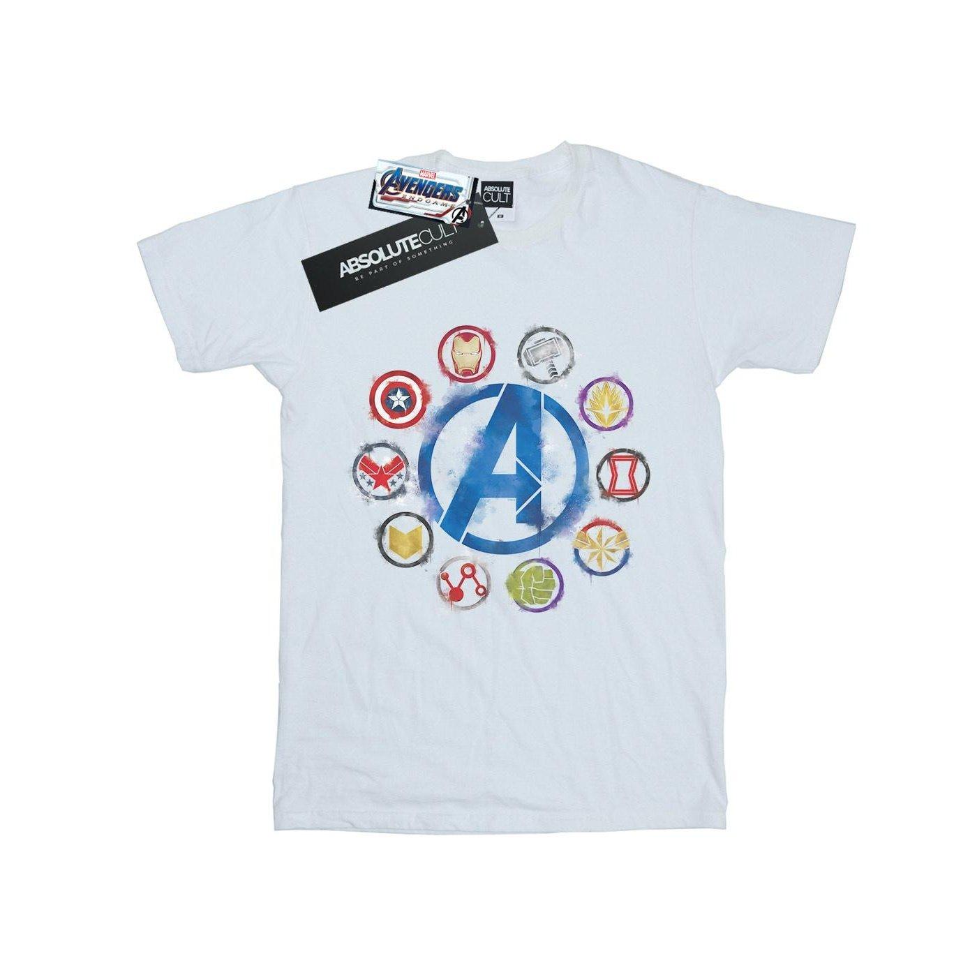 Image of Avengers Endgame Painted Icons Tshirt Damen Weiss 5XL