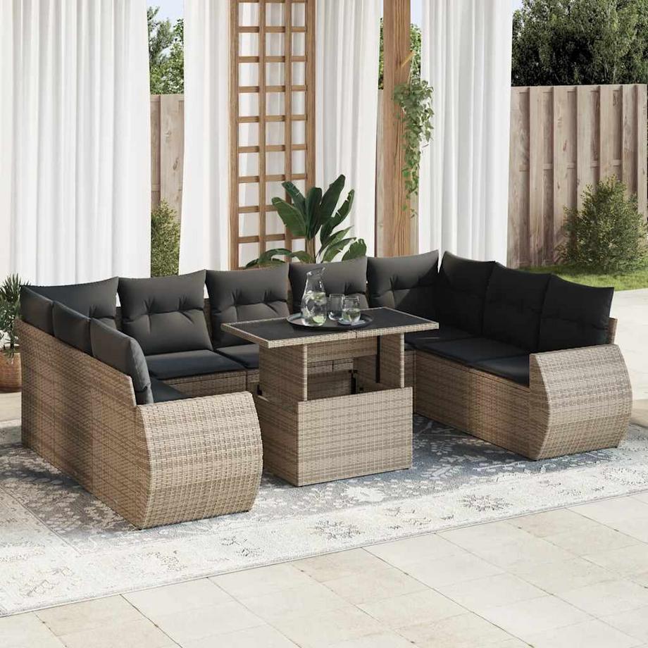VidaXL Ensemble de canapés de jardin rotin synthétique  