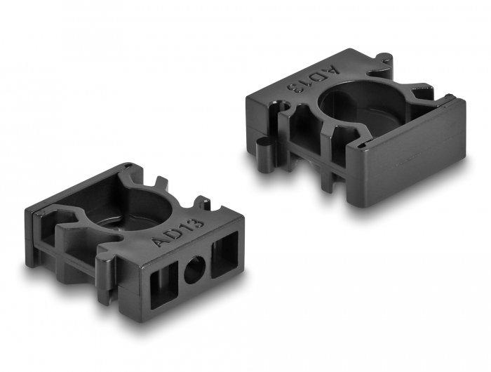 DeLock  Support de manchon de câble avec clip de verrouillage, 13 mm, 8 unités, noir 