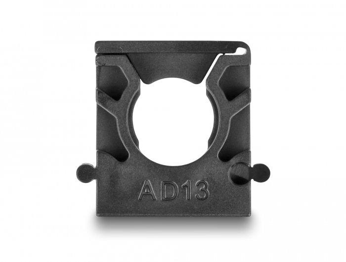 DeLock  Support de manchon de câble avec clip de verrouillage, 13 mm, 8 unités, noir 