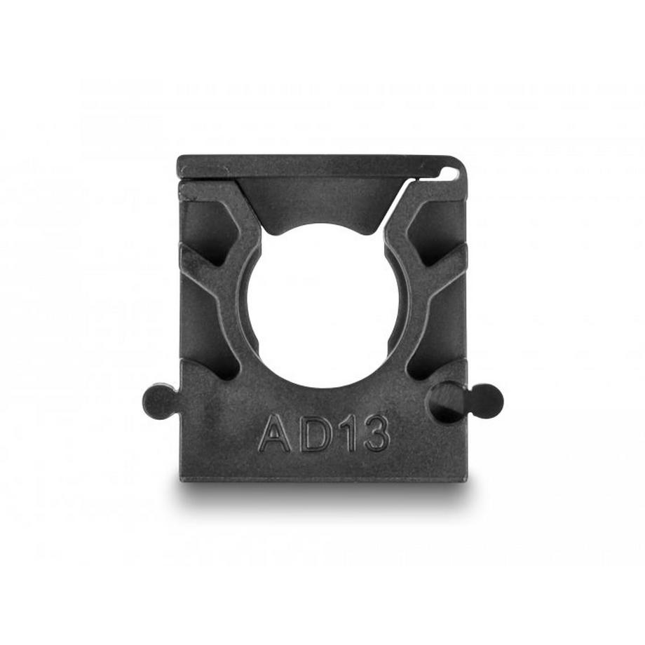 DeLock  Support de manchon de câble avec clip de verrouillage, 13 mm, 8 unités, noir 