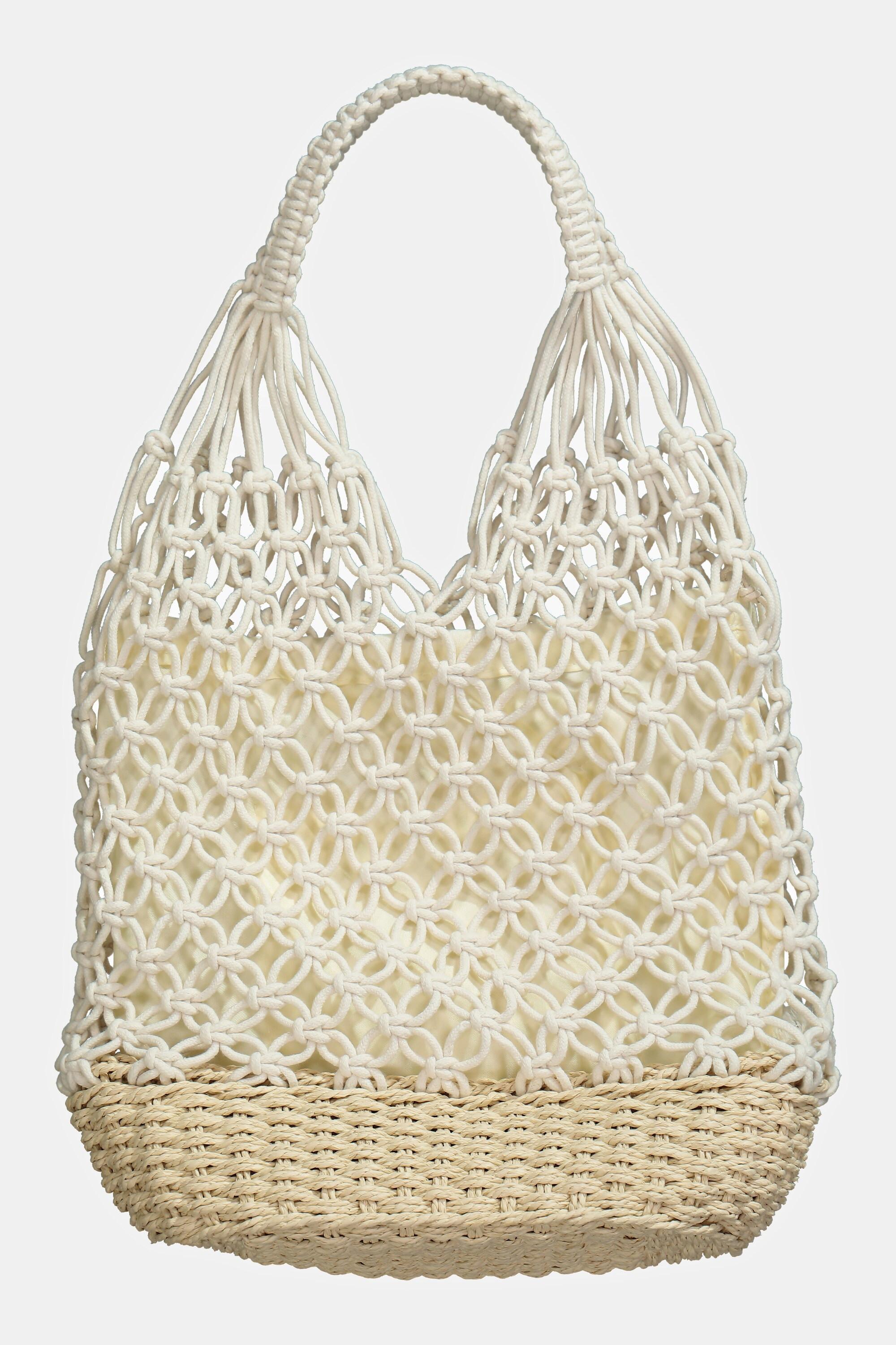 Ulla Popken Geknotete Tasche Flechtboden Doppelgriff  