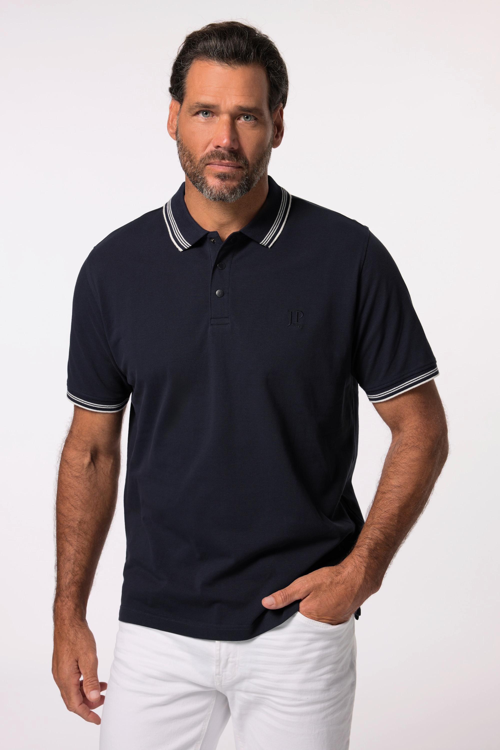 JP1880  Maglia polo in piqué con mezze maniche e bottoni automatici, fino alla tg. 8XL 