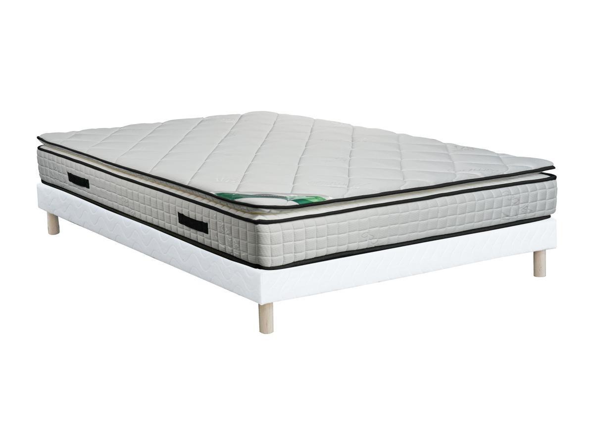 Vente-unique Ensemble 160 x 200 cm sommier tapissier + matelas mousse et coutil bambou ép.23cm - ADANA de NATUREA  