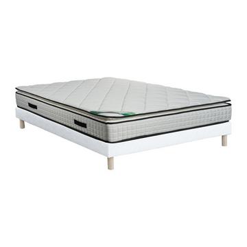 Ensemble 160 x 200 cm sommier tapissier + matelas mousse et coutil bambou ép.23cm - ADANA de NATUREA