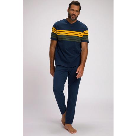 JP1880  Pigiama con T-shirt a righe e pantaloni lunghi, fino alla tg. 8XL 