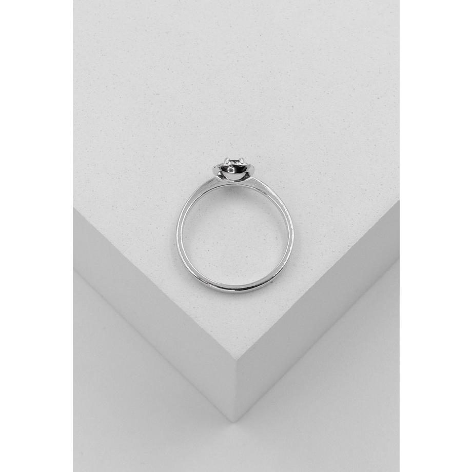 MUAU Schmuck  Bague en or blanc 750 diamant 0,096ct. saphir 0,26ct. 