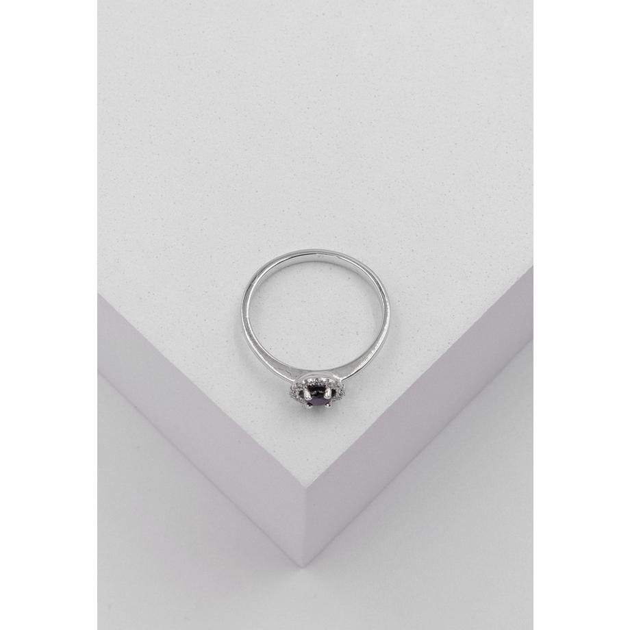 MUAU Schmuck  Bague en or blanc 750 diamant 0,096ct. saphir 0,26ct. 