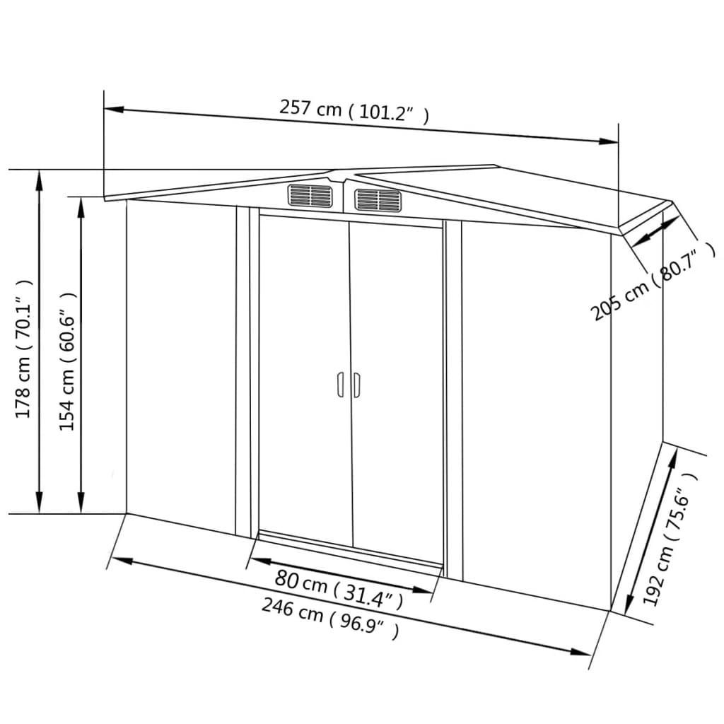 VidaXL Abri de jardin acier  