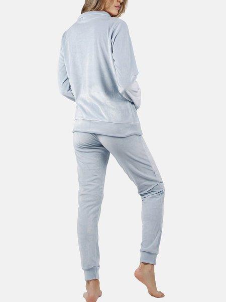 Admas  Pyjama Hausanzug Hose Jacke mit Reißverschluss Soft Home 