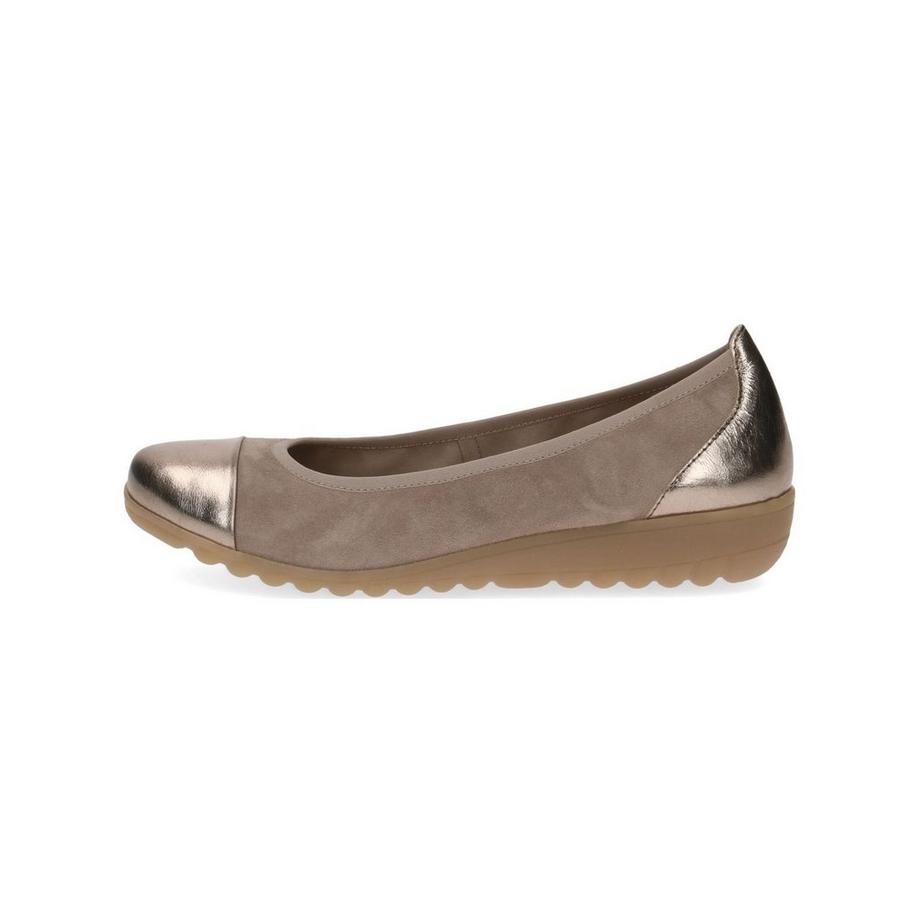 CAPRICE Ballerinas mit Metallic Zehenkappe und Ferse  