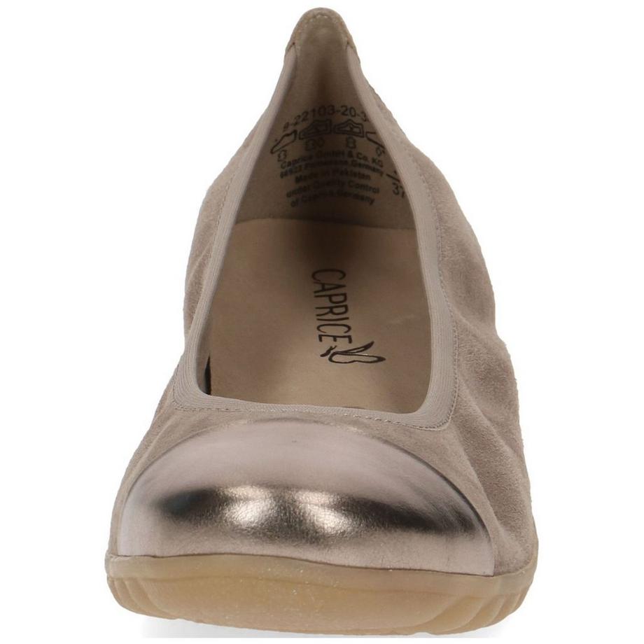 CAPRICE Ballerinas mit Metallic Zehenkappe und Ferse  