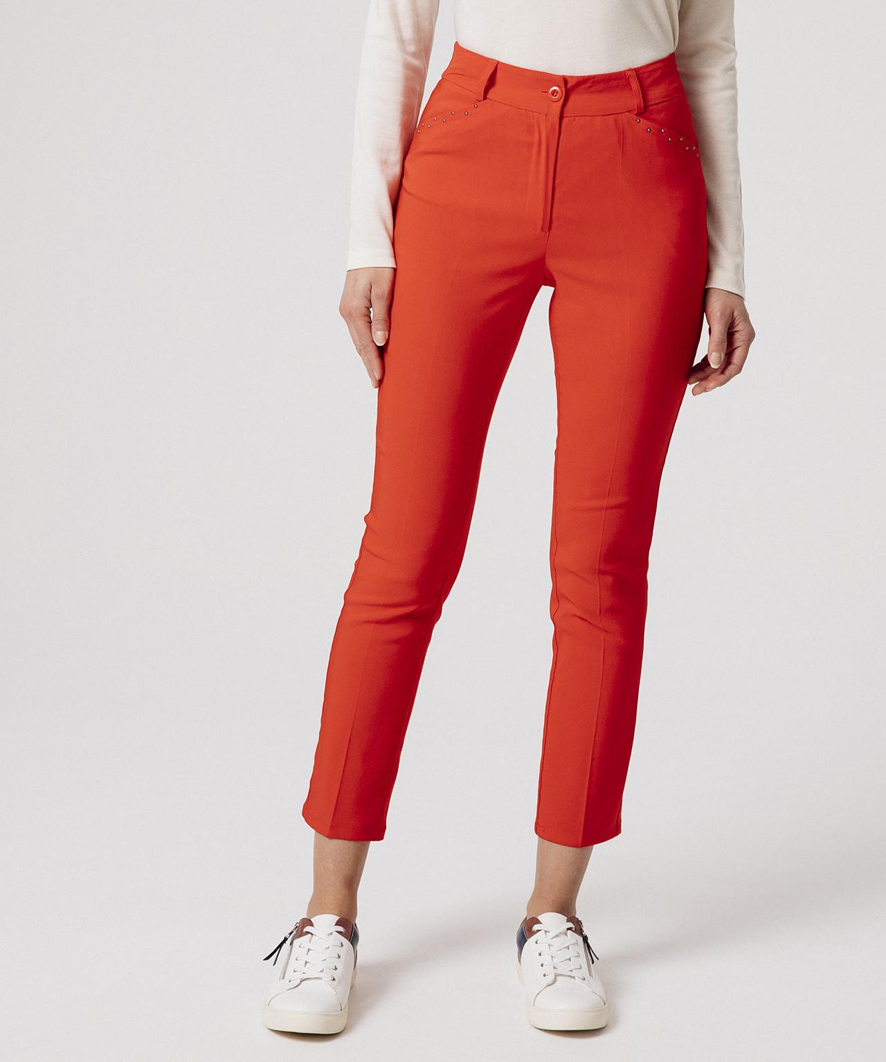 Image of 7/8-hose Aus Stretchgewebe. Damen Rot 54