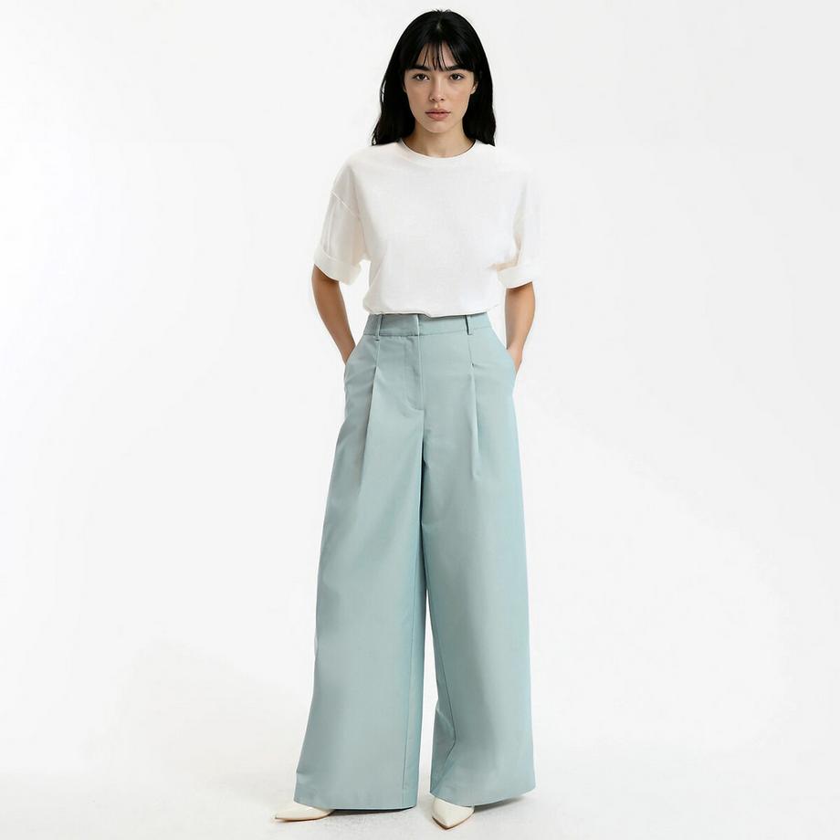 La Redoute Collections Pantalon large à pinces en coton mélangé  