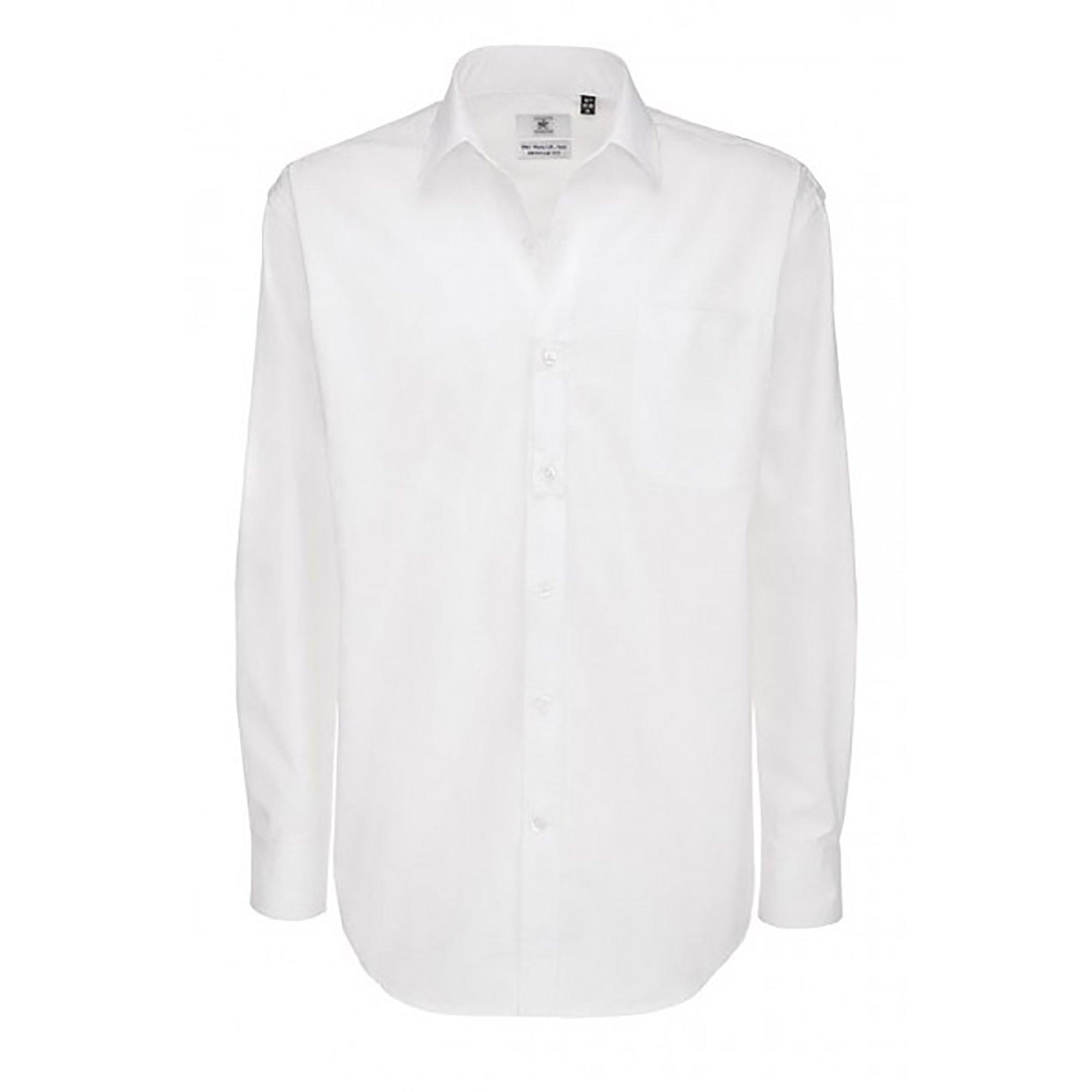 Image of B&c Sharp Twill Langarm Hemd Herren Weiss S