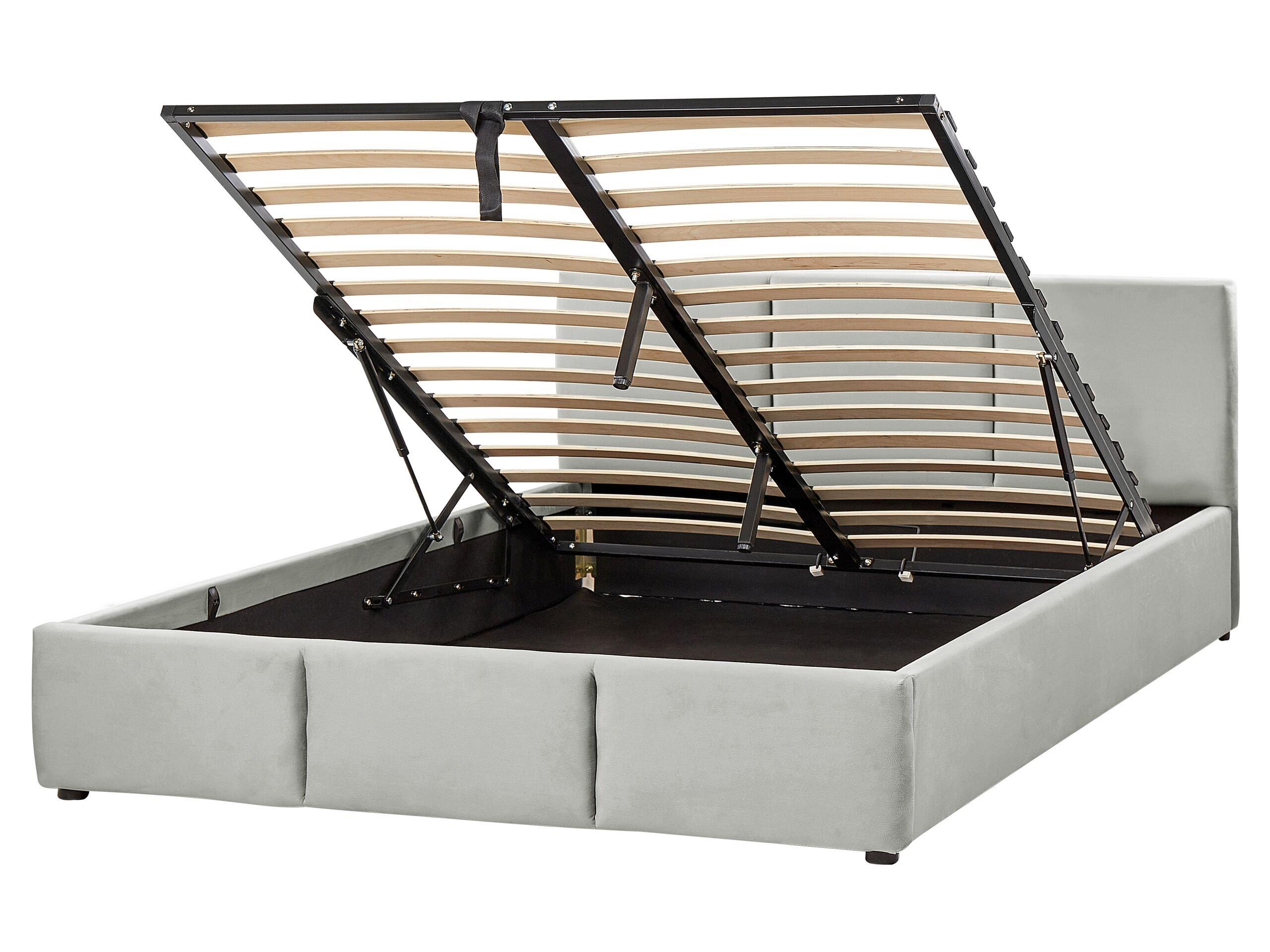 Image of Bett mit Bettkasten aus Samtstoff BOUSSE Bett mit Bettkasten aus Samtstoff BOUSSE