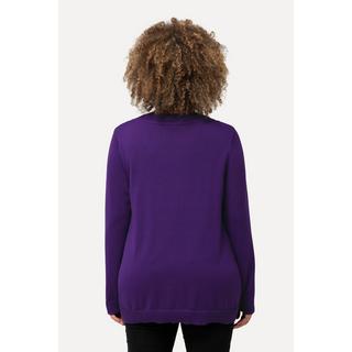 Ulla Popken  Maglione in morbida maglia fine con scollo a V e maniche lunghe 