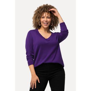 Ulla Popken  Pullover, V-Ausschnitt, Langarm, weicher Feinstrick 